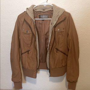 Brown leather jacket